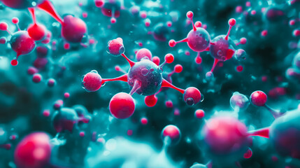 Poster - Advanced digital concept showing molecular structures and neural networks, symbolizing the latest in scientific research and biotechnology developments.