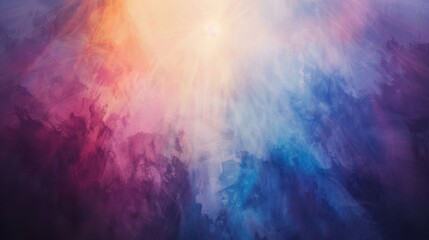Wall Mural - abstract colorful paint clouds with radiant light burst create magical atmosphere