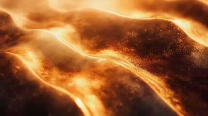 Poster - A close up of a yellowish orange surface with a lot of sparkles. The surface is very shiny and has a lot of texture