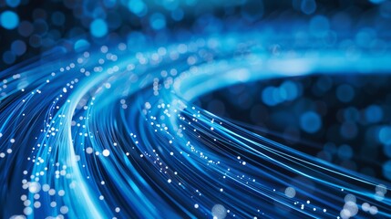 Poster - Fast data transmission using highspeed fiber optic cables with blue light for quick connectivity