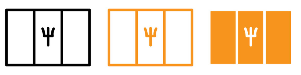 Poster - Barbados National Flag Icon for Travel Guides