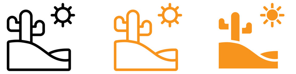 Poster - Vibrant Desert Cactus Icon Perfect for Southwestern and Desert Themes Ideal for Nature Illustrations and Eco-Friendly Graphics