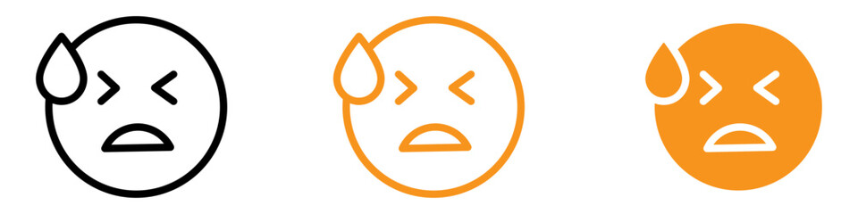 Poster - Expressive Desperate Emoji Icon for Emotional Messaging Versatile for Social Media and Digital Communication Conveying Distress