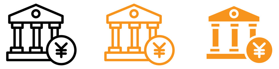 Poster - Traditional Japanese Bank Icon for Finance and Banking Graphics Ideal for Representing Japanese Financial Institutions and Banking Services