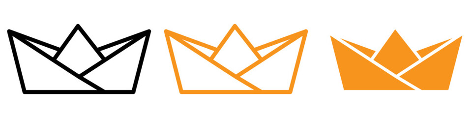 Aufkleber - Playful Paper Boat Icon for Childhood and Crafting Graphics Perfect for Representing Paper Crafts and Creative Activities