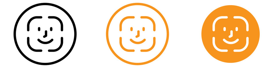 Poster - Secure Face ID Icon for Biometric Authentication Graphics Essential for Representing Facial Recognition and Identity Verification