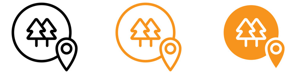 Poster - Scenic Park Forest Location Map Icon for Outdoor and Environmental Graphics Perfect for Representing Nature Trails and Park Maps