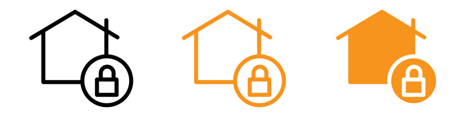 Poster - Secure Lock Home Icon for Security and Home Protection Graphics Perfect for Representing Locked Homes and Secure Properties