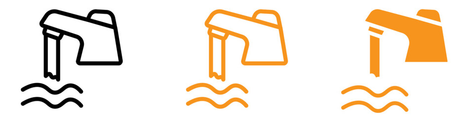 Aufkleber - Practical Faucet Tap Water Icon for Plumbing and Water Supply Graphics Essential for Representing Water Flow and Tap Connections
