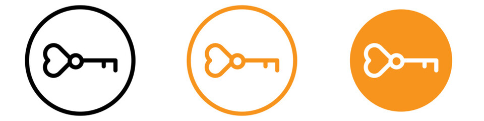 Poster - Romantic Love Key Icon for Valentine Day and Relationship Graphics Ideal for Representing Love and Romantic Key Symbols