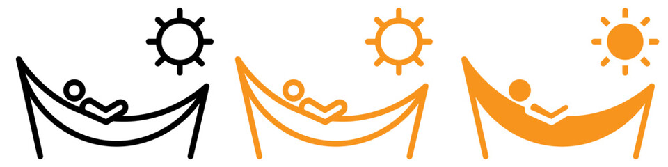 Poster - Relaxed Person Relaxing on Hammock Icon for Leisure and Vacation Graphics Ideal for Representing Relaxation and Leisure Activities