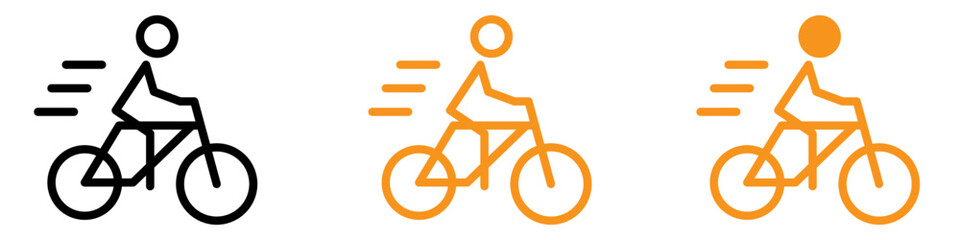 Aufkleber - Active Man on Bicycle Icon for Cycling and Outdoor Sports Graphics Ideal for Representing Biking Activities and Healthy Lifestyle Choices