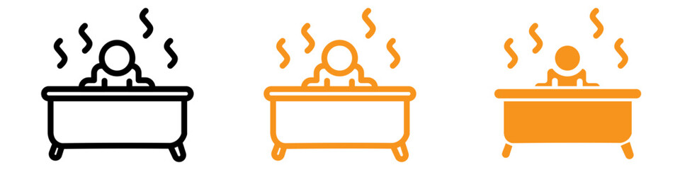 Poster - Relaxing Man in Jacuzzi Icon for Spa and Wellness Graphics Perfect for Representing Relaxation and Spa Services