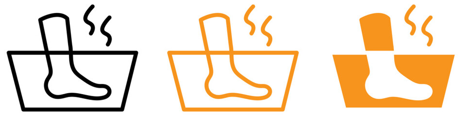 Poster - Relaxing Foot Soak Icon for Spa and Wellness Graphics Perfect for Representing Foot Care and Relaxation in Beauty and Health Designs
