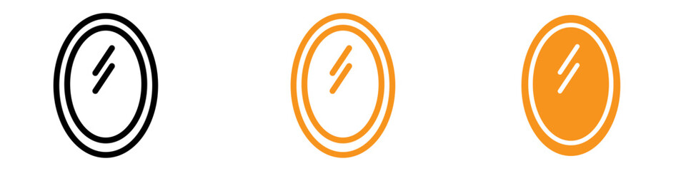 Poster - Reflective Mirror Icon for Beauty and Home Decor Graphics Ideal for Representing Mirrors and Reflective Surfaces in Interior Design