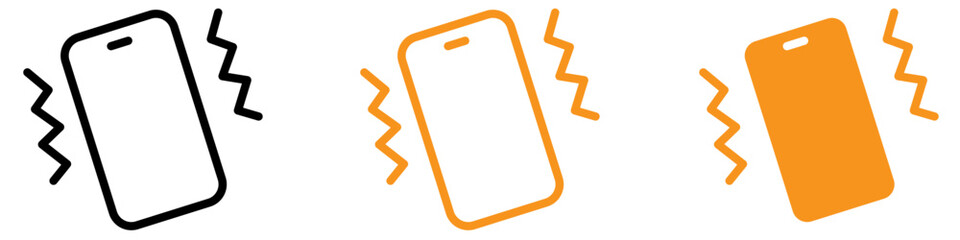 Poster - Alert Mobile Phone Vibrating Icon for Communication and Notifications Graphics Ideal for Representing Incoming Calls and Mobile Alerts