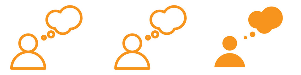 Aufkleber - Pensive Thinking Icon for Ideas and Brainstorming Graphics Ideal for Representing Thought Processes and Creative Thinking