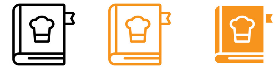 Aufkleber - Culinary Recipe Book Icon for Cooking and Food Graphics Perfect for Representing Recipe Collections and Culinary Guides