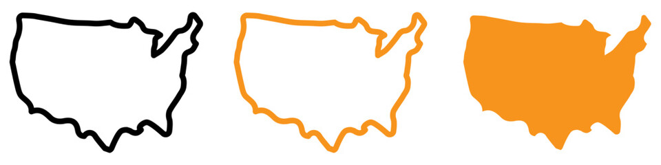 Poster - Geographical USA Map Icon for Travel and Geography Graphics Perfect for Representing Maps of the United States