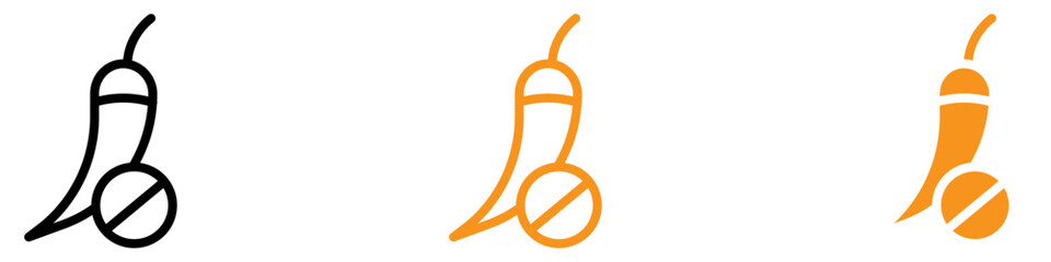 Poster - Mild No Spicy Hot Chilli Icon for Dietary Preferences and Food Restrictions Graphics Perfect for Representing Non-Spicy Food Options
