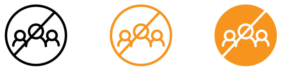 Poster - Social Distance No Gathering Icon for Public Health and Safety Graphics Perfect for Representing No Gatherings and Social Distancing Measures