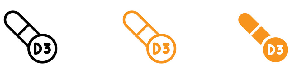 Poster - Healthy Vitamin D3 Icon for Wellness and Supplements Graphics Ideal for Representing Vitamin D3 and Bone Health