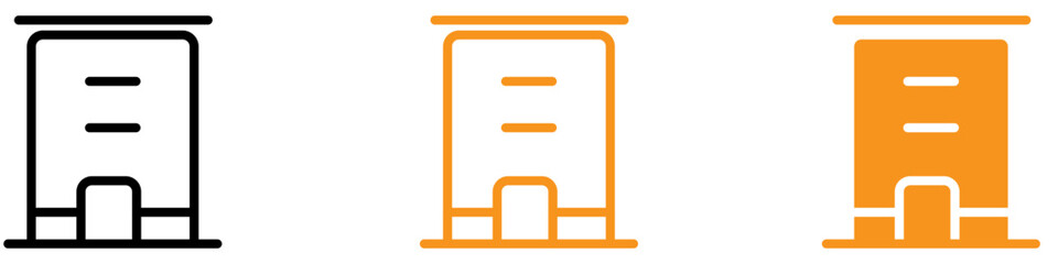 Poster - Corporate Office Building Icon for Business and Real Estate Graphics Ideal for Representing Commercial Properties and Office Spaces
