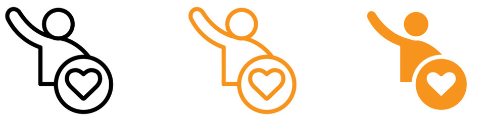 Aufkleber - Compassionate Volunteer Icon for Charity and Community Service Graphics Ideal for Representing Volunteer Work and Community Engagement