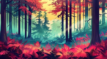 Wall Mural - Forest Sunrise