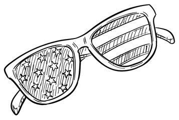 American glasses handdrawn illustration