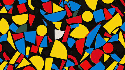 Poster - A colorful mosaic of shapes and squares