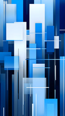 Poster - Technology blue and white square city abstract graphic poster background