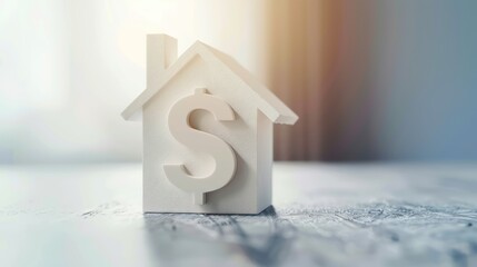 Wall Mural - Conceptual image of a dollar sign and house representing mortgage bank services.