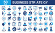 © Awicon - Business strategy icon collection set. Containing business, planning, strategy, strategic plan, brainstorming, analysis, statistics icon. Simple color fill vector.