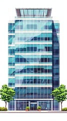 Canvas Print - Office building on a white background