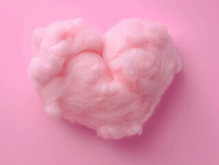 a pink cotton candy in the shape of a heart