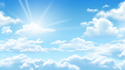 Wall Mural - Radiant Skies: Sunshine Breaking Through Clouds