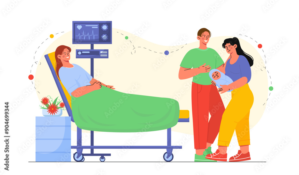 Surrogacy Graphics Surrogate mother concept. Woman gave birth to child for young couple ...