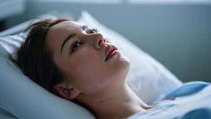 Sticker -  two women laying down in a hospital bed with the doctor beside them,