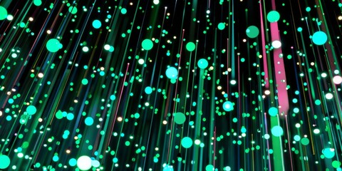 Poster - Abstract Neon Light Streaks Background in Green and Pink Tones with Cyber Design and Futuristic Vibe