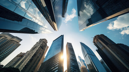 Poster - Modern Skyscrapers Against Blue Sky