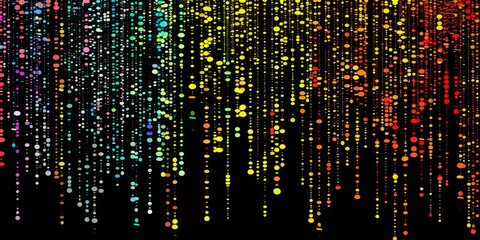 Poster - Colorful light streaks on black background create abstract and aesthetic digital art