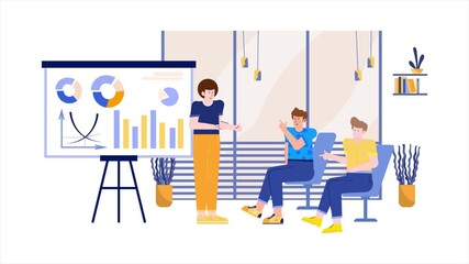 business training and skills upgrade illustration concept animated video