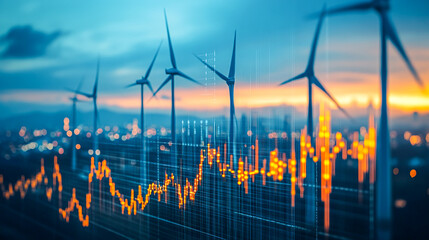 Canvas Print - Sustainable Future: Wind Farm Financial Analysis with Graphs