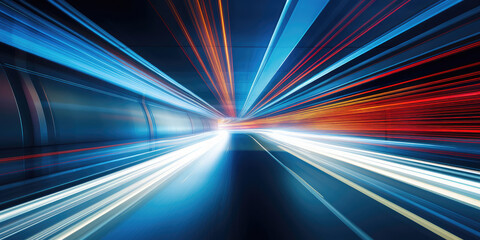 Wall Mural - High-Speed Tunnel Light Streaks Concept