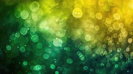 Poster - Green bokeh light creates colorful abstract background