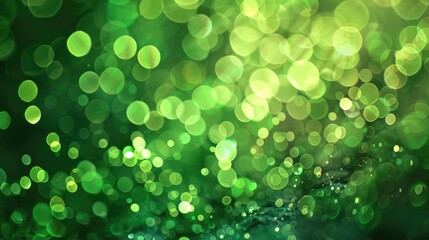 Poster - Green bokeh light creates colorful abstract background
