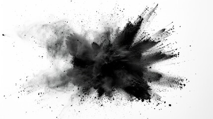 Aufkleber - Halting black powder explosion in motion on white surface