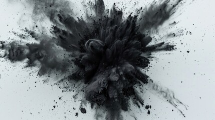 Aufkleber - Halting black powder explosion in motion on white surface