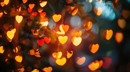 Aufkleber - Heart shaped bokeh for Valentine s Day expressing love